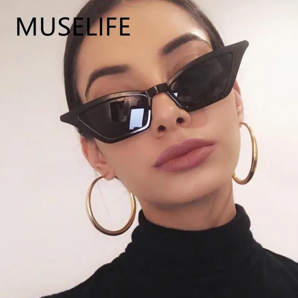 MUSELIFE Cute Sexy Retro Cat Eye Sunglasses Women Small Black White Triangle Vintage Cheap Ladies Sun Glasses Red Female UV400