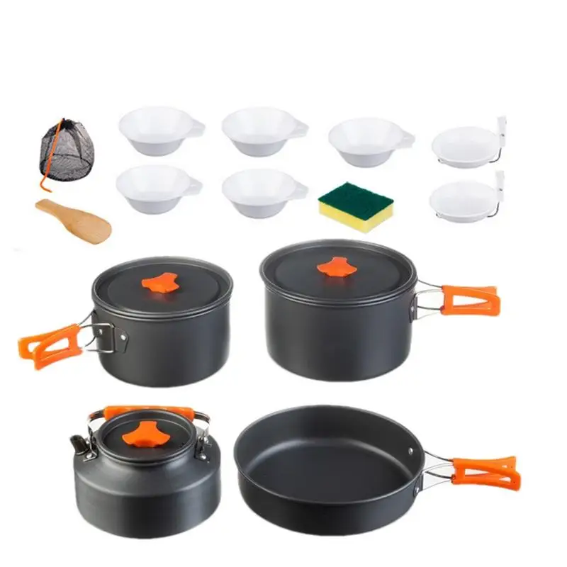 

Outdoor Camping Cookware Set Outdoor Portable Backpacking Cookware Set Food-Grade Material Outdoor Cooking Tool For Camping