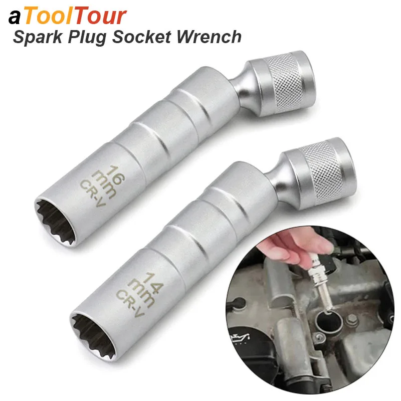 

Spark Plug Socket Wrench Adapter 14mm 16mm Install Replace Repair Kit Swivel Torque Magnetic Remove Removal Gap Tool Car AUTO