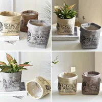 Hanging Storage Bag Cotton Linen Small Fabric Flower Pot Storage Basket Collapsible Convenient Decor for Room Wall Door Closet 4