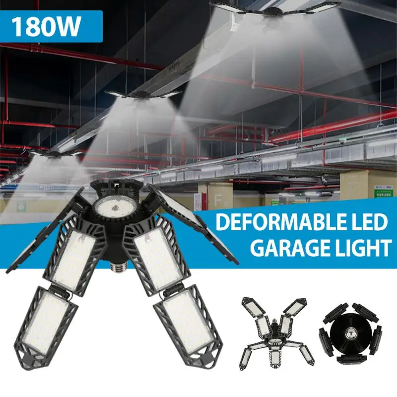 

Work Garage Lights Deformable Led Shop Ceiling Lights 180W 18000 LM E26 E27 Bulb for Workshop Basement Industrial Lighting