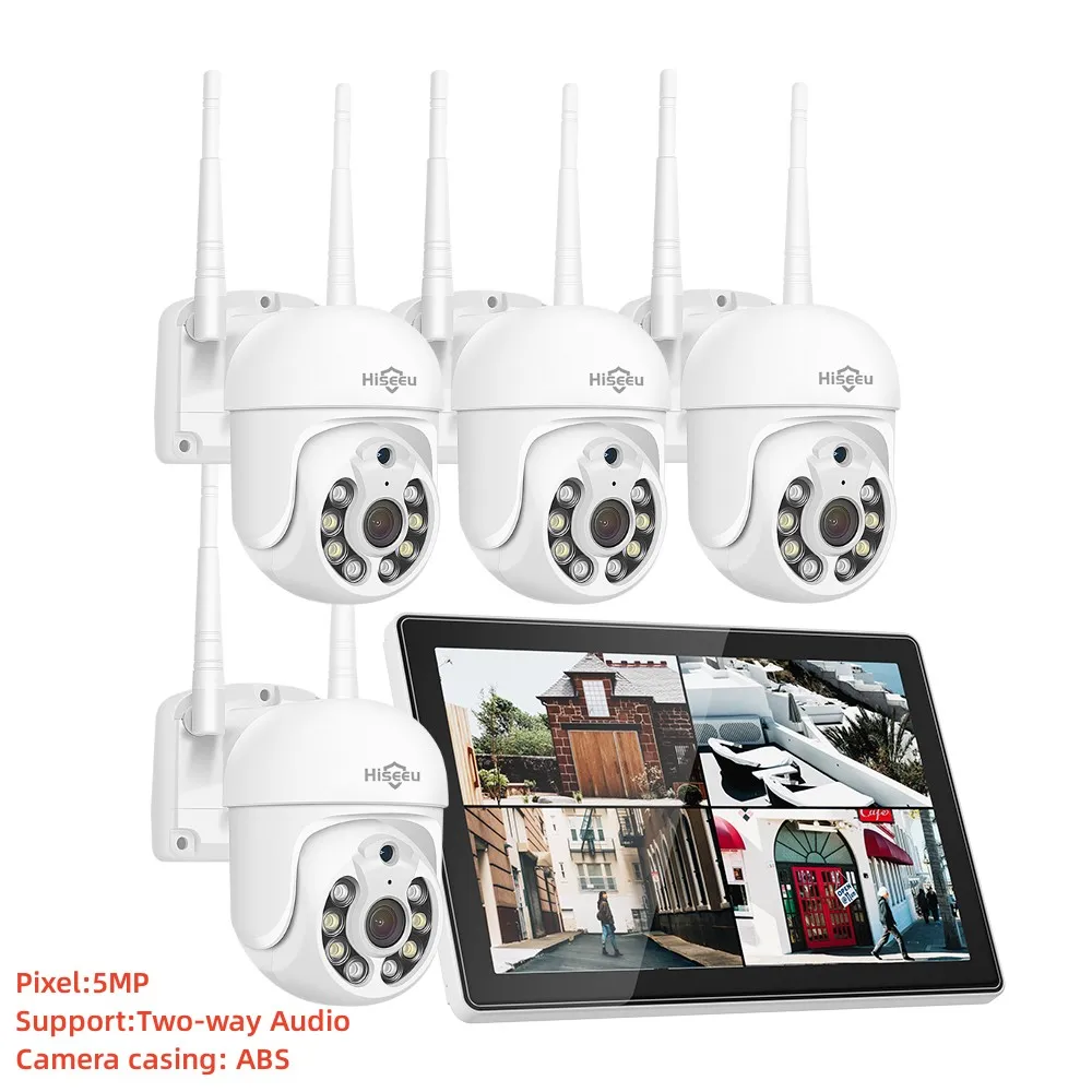 طقم كاميرات أمان لاسلكية Hiseeu-NVR ، كاميرا IP خا...