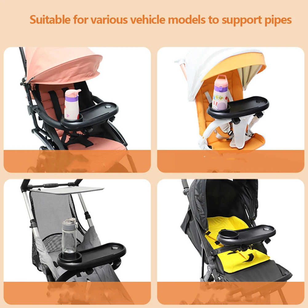 3 In 1 Infant Stroller Dinner Table Tray Antislip Milk Bottle Cup Holder Universal Stroller Tray for Accessories