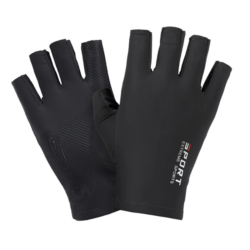 Ice Silk Half-finger Cycling Gloves for Men and Women Outdoor Sports Fitness Driving Fishing High-elastic Comfortable Sunscreen 4