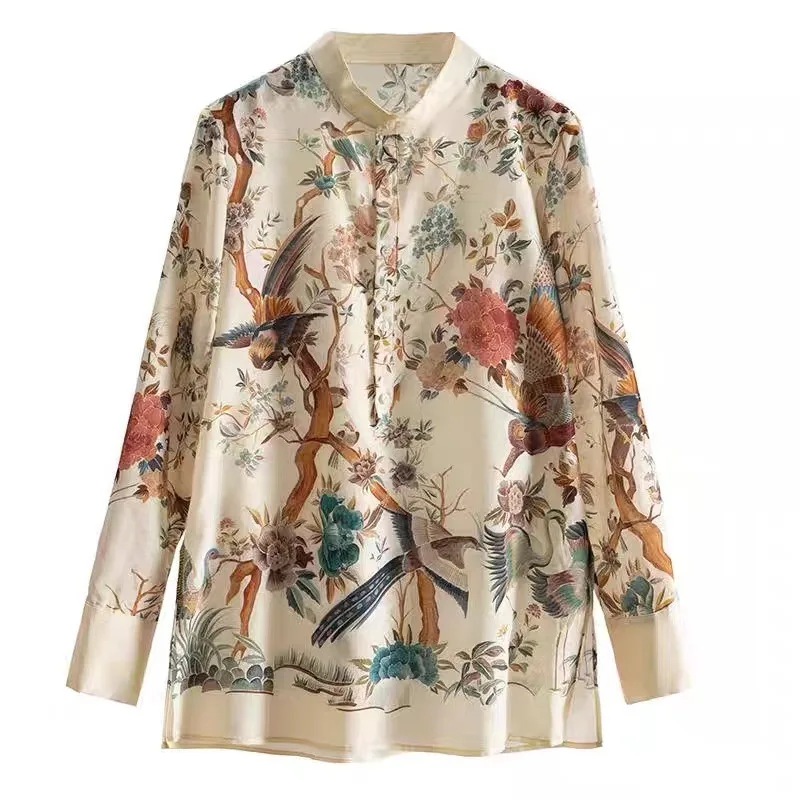 

Fashion Woman Blouse 2023 Spring New Women Chic Beautiful Chiffon Shirt Design Floral Shirt Woman Autumn