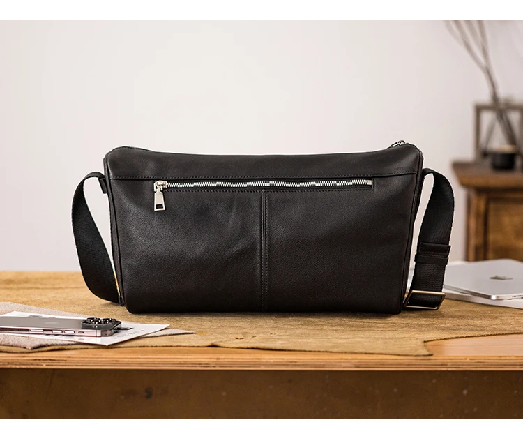 PNDME Outdoor tägliches Pendeln erste Schicht Rindsleder Herren Umhängetasche Freizeit Wochenende Reisen Luxus echtes Leder Unterarmtasche – Detail 10