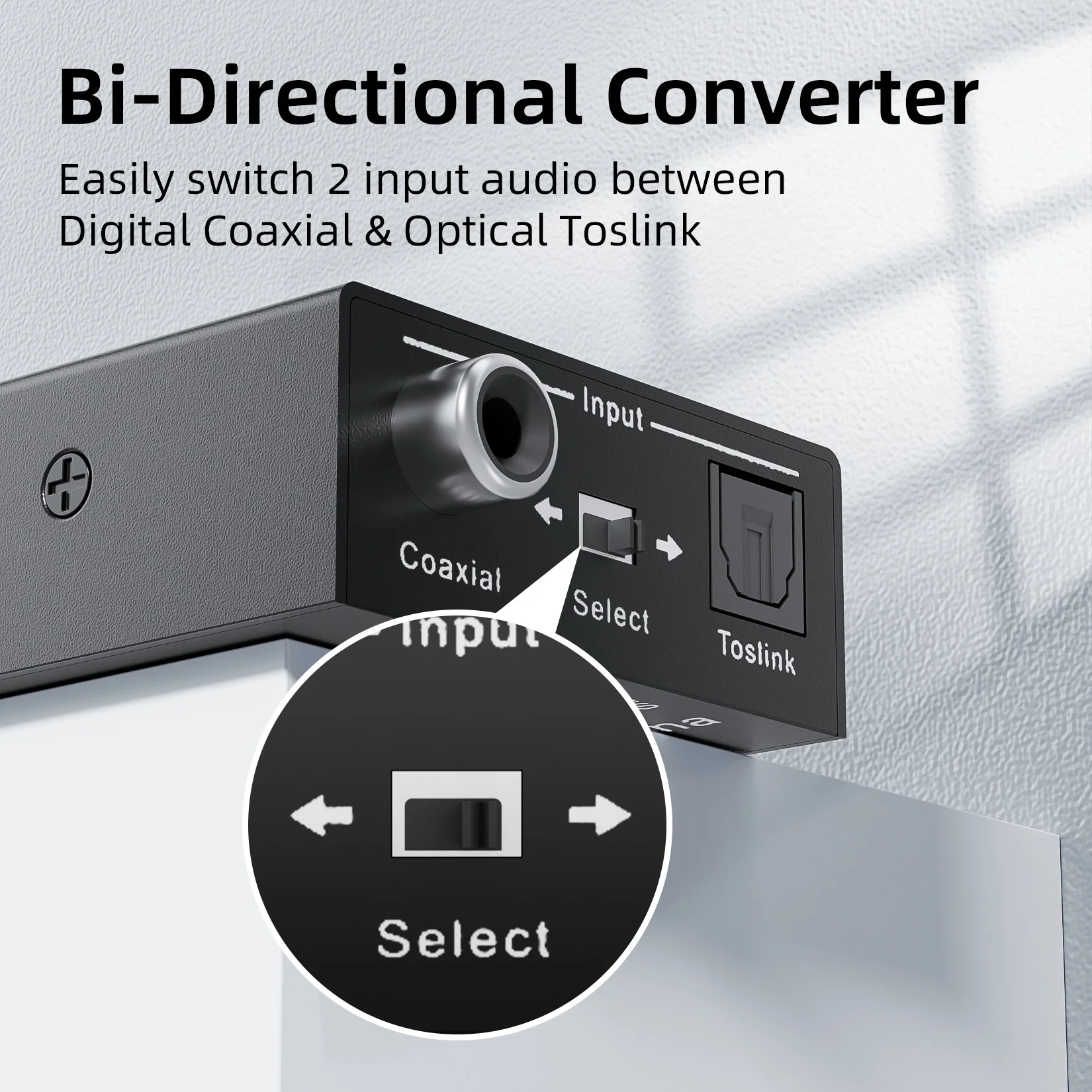 Digital Audio Converter Bi-Directional Optical SPDIF Toslink to