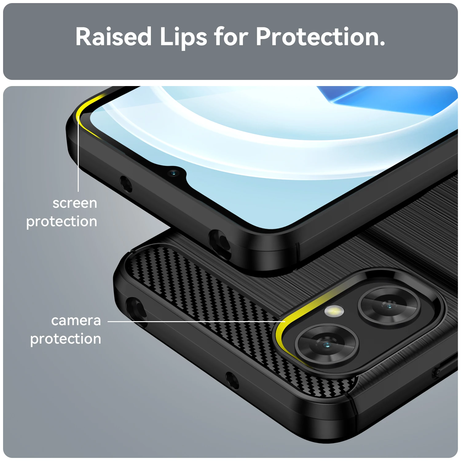 Sleek Silicone TPU Carbon Fiber Bumper Protective Case