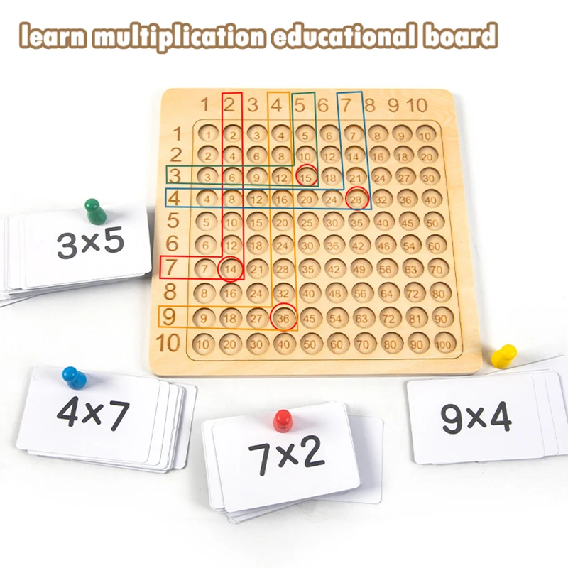 Educational Toys Wooden Montessori Multiplication Board Game Kids Learning Educational Toys Math Counting Hundred Board Interactive Thinking Game educational toys board games math toys learning board toy