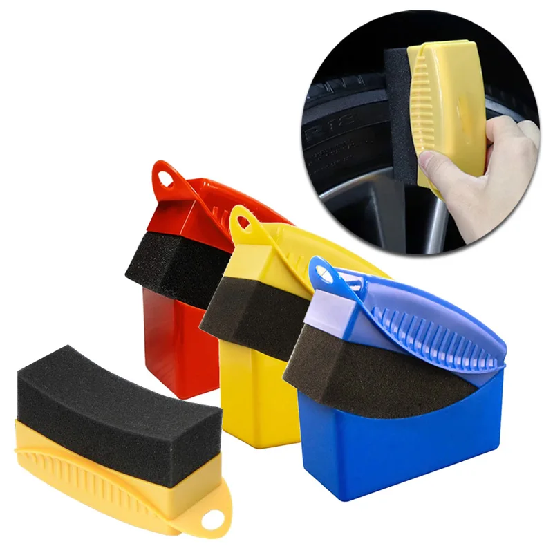 Car wheel polishing waxing sponge brush ABS washing cleaning tire contour dressing applicator pads 5 colors optional