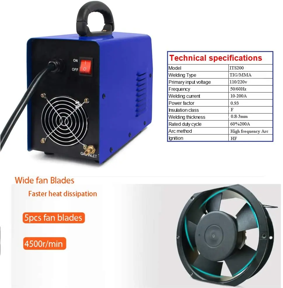 Plasmargon Welding machine Tig200A tig welding machines argon arc welding DC inverter  Tungsten Rod welding machine 110v 220v 4