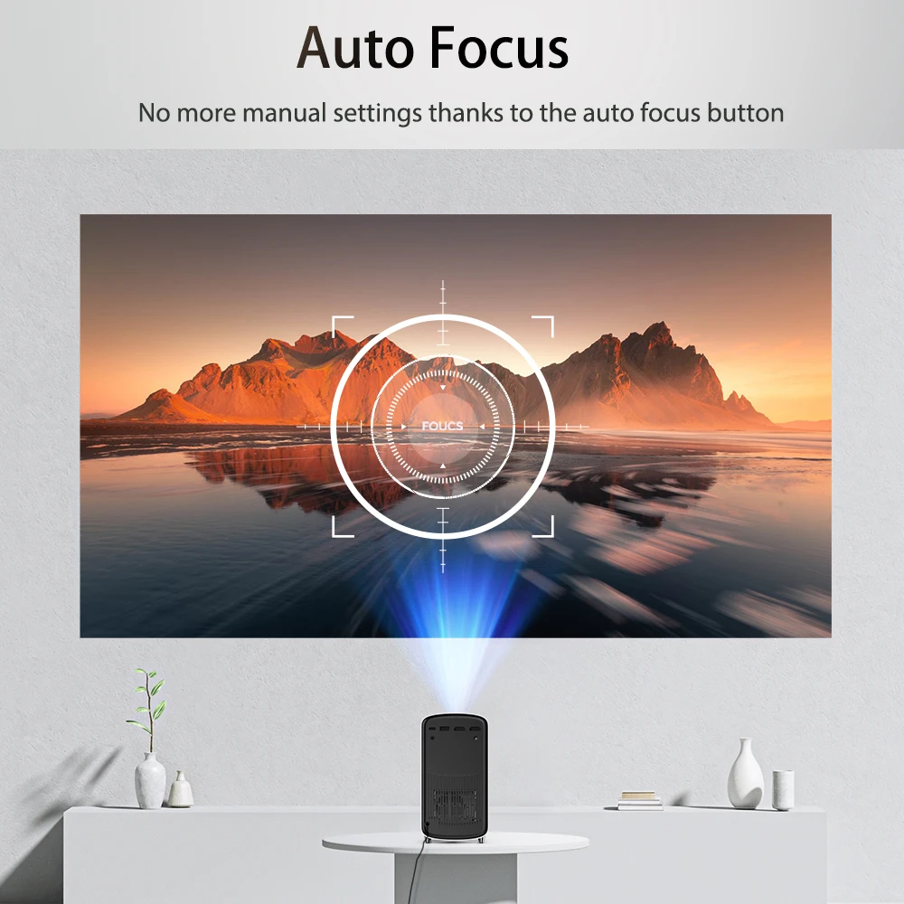 Portable projector Outdoor Projector Support Power Bank Auto Focus 4K Android Home Theater WIFI BT Portable Projector Type C For Traveling Camping