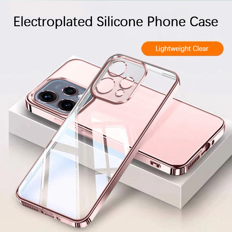 Transparent Plating Silicone TPU Shockproof Thin Phone Case