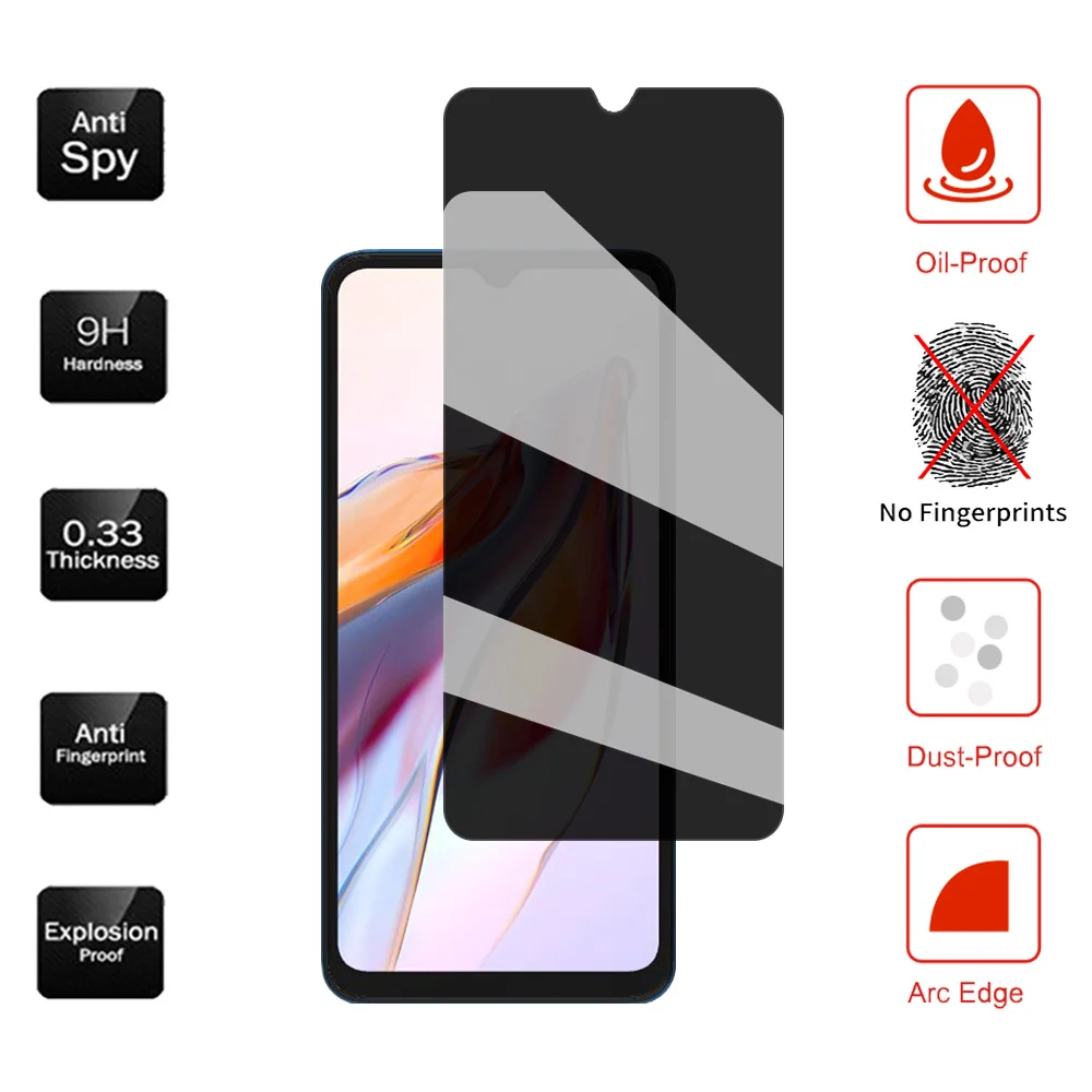 Anti Privacy Tempered Glass For Redmi 13C 12C 10C Anti-Peep Screen Protector Xiaomi Redmi 13C 5G Anti-Spy Front Glass Redmi 13 C 12 C Peep-Proof