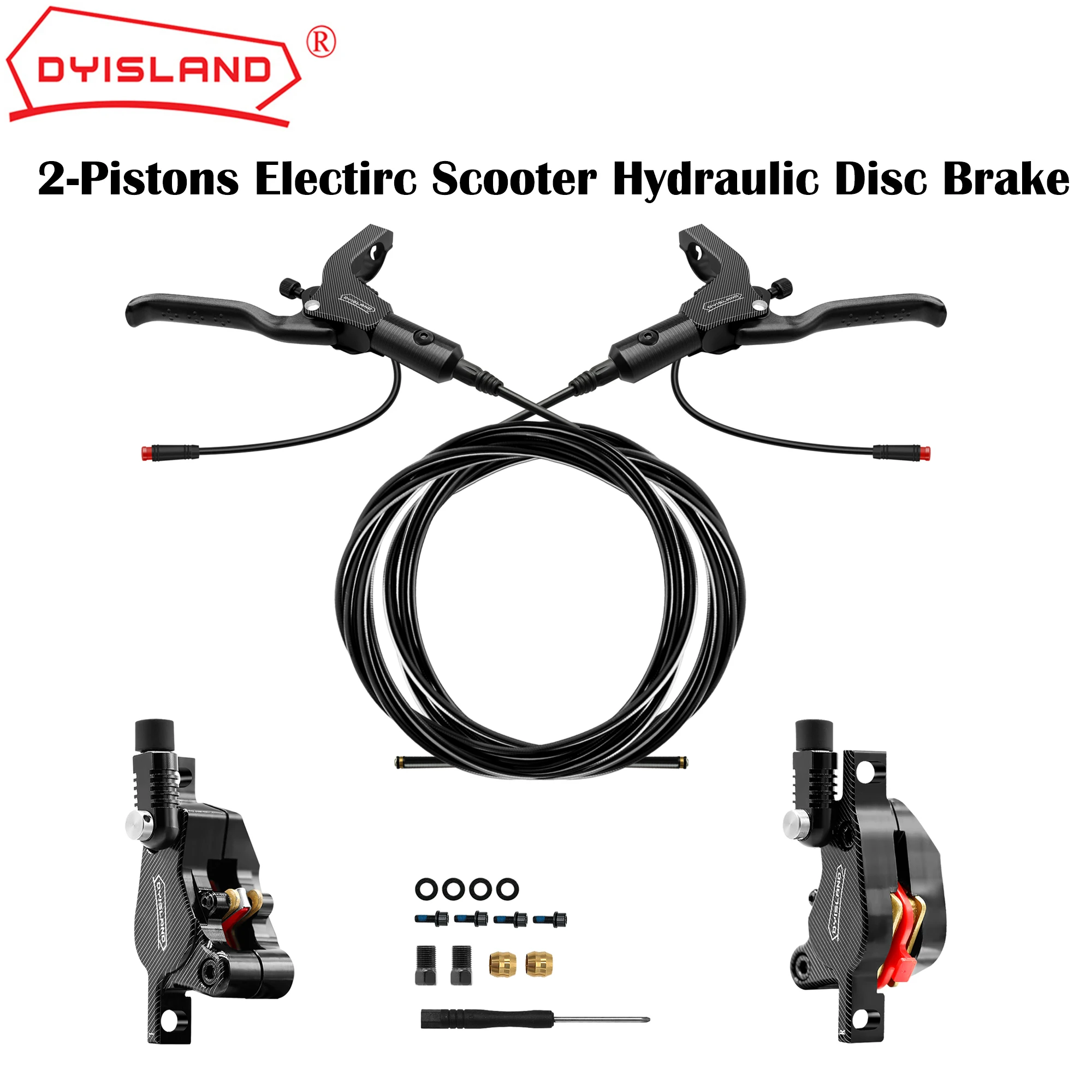 Electric Scooter Brake 2PIN Power Off Hydraulic Disc Brake For Kukirin KUGOO Dualtron Kaabo Mantis DYISLAND LD210 electric scooter spare parts,electric scooter,electric scooter accessories,scooter accessories,electric scooter brakes