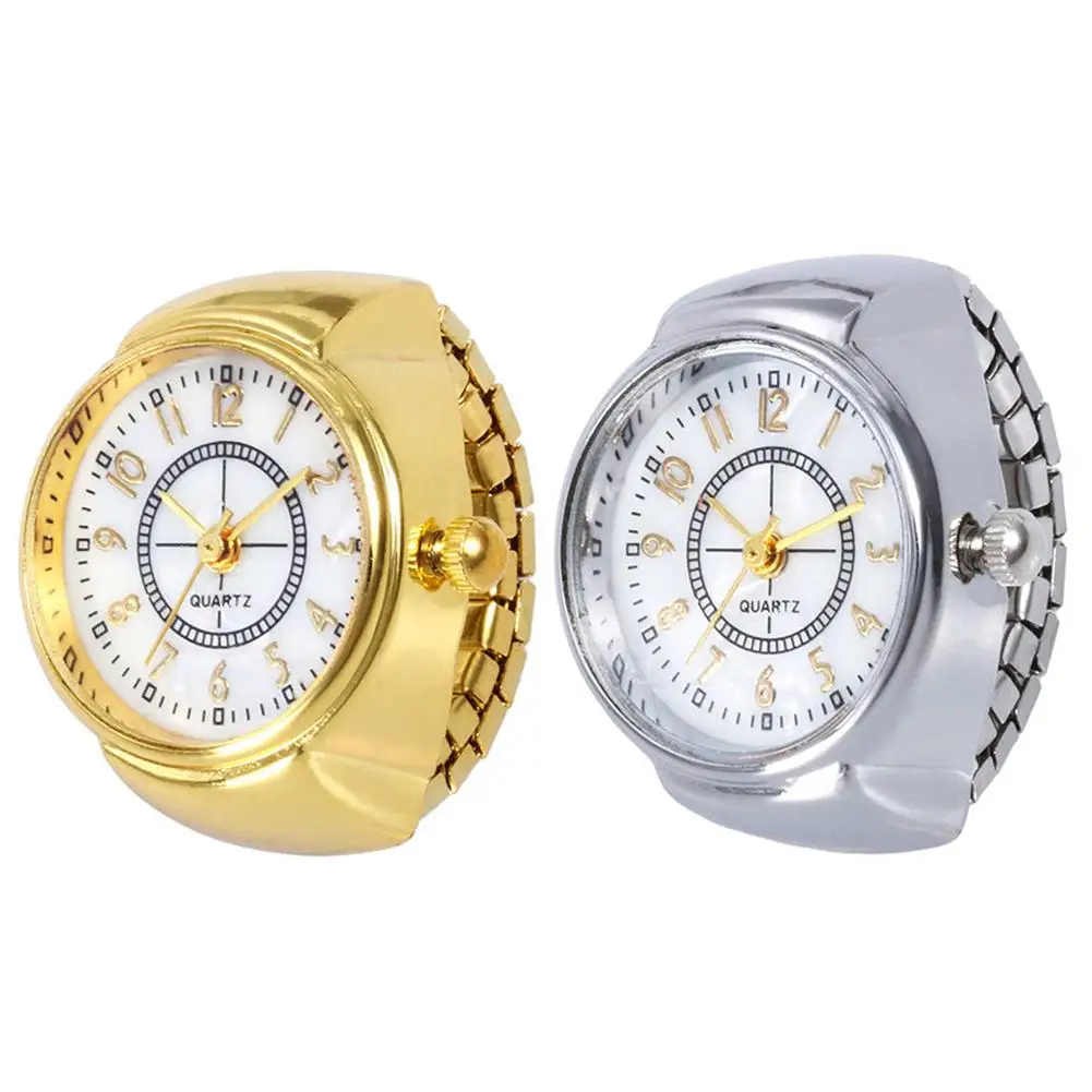 

Mini Couple Watches for Women Men Ring Watch Round Dial Arabic Numerals Analog Quartz Ring Watches Ladies Finger Ring Watch Gift