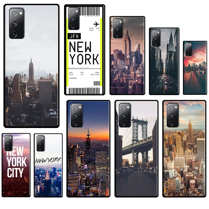Custodia Morbida New York City Per Samsung Galaxy S23 S22 Ultra S8 S9 S10 S20 Fe S21 Plus S10E Note 20 Ultra Cover