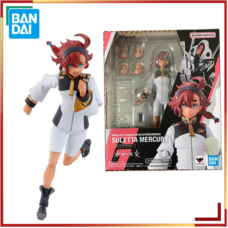 

Bandai SHF the Witch from Mercury Anime Figure Suletta Mercury Action Figure Toys for Kids Gift Collectible Model Ornaments