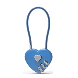 Heart - Shaped Love Lock with Colorful Zinc Alloy Finish (Blue / Green)