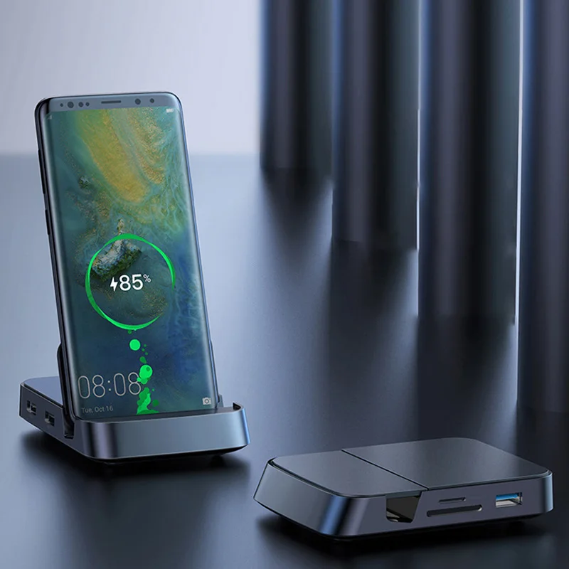 

Type C HUB Docking Station Mobile Phone Pad Station USB C To HDMI-compatible Dock Power Adapter For Smartphone