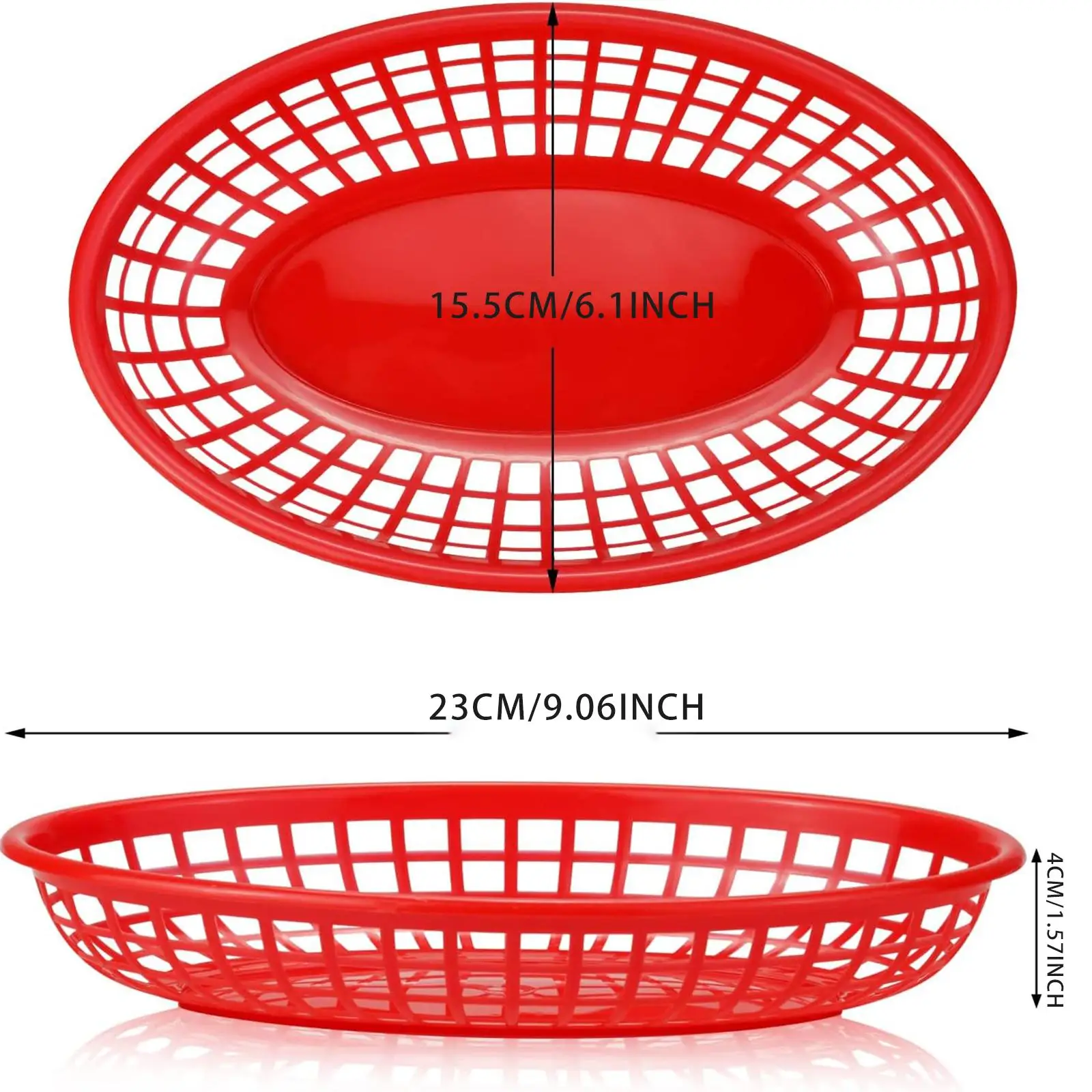 Oval Fast Food Baskets Classic Bread Fry Baskets Serving Tray 24Pcs For Office Home Fries Small Tools Crafts western style cutlery set,picnic cutlery set,picnic tableware,camping cutlery set