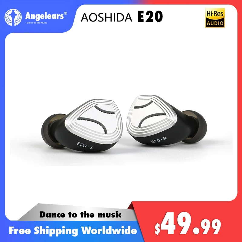 

Aoshida E20 Earphone 10mm Beryllium Coated Dynamic Driver 8mm DLC Diaphragm In-ear Headphone HiFi Audio Earset Outdoor