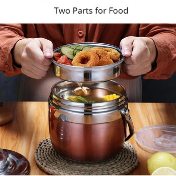 2020 New 1.5/1.2L Stainless Steel Food Thermos 12-24 Hours Vacuum Lunch Box Thermo Container Soup Jar Insulated Thermoses 2