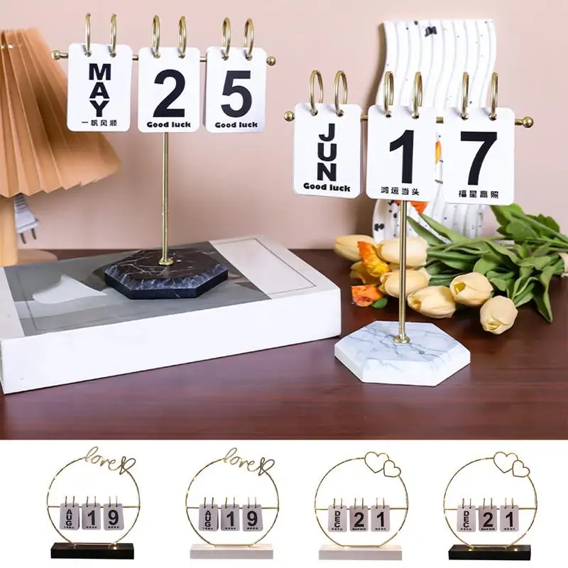 2024 Perpetual Desk Calendar Flip Month Date Display Desktop Schedule Agenda Planner Desk Calendar Home Office Decor Ornaments