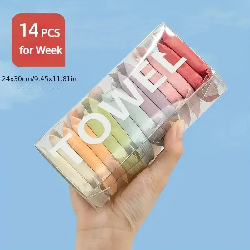 14-Pack Portable Disposable Travel Towels - Thickened Compressed Beauty Washcloths