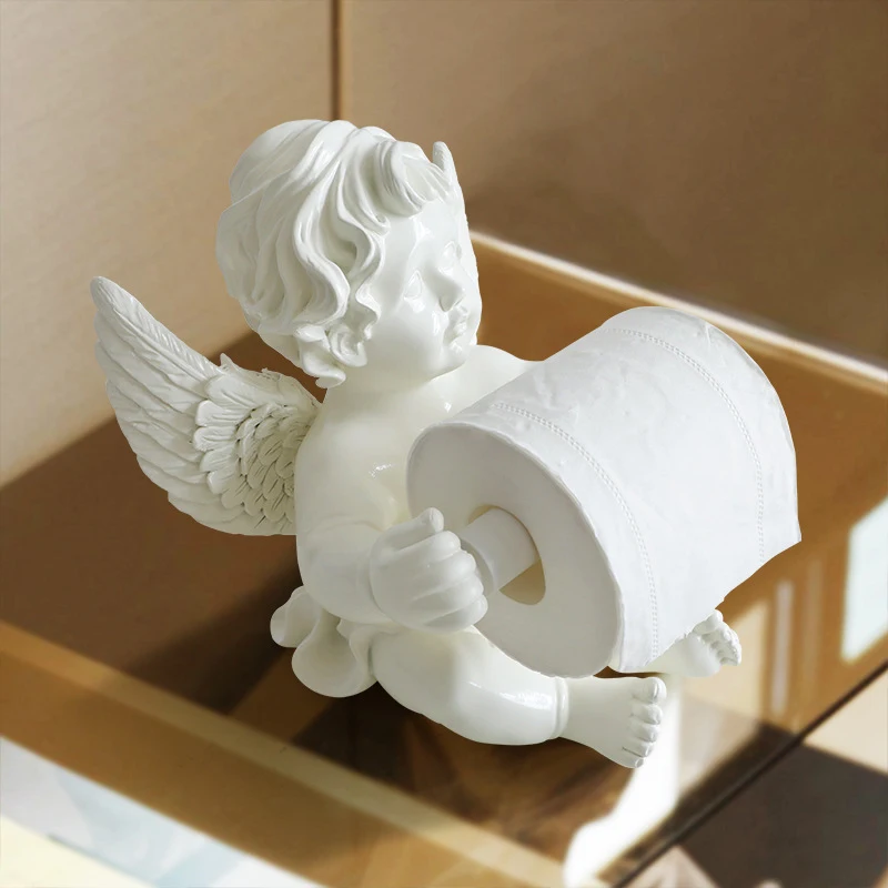 Sitting Angel Paper Towel Holder for Tabletop, Bathroom, Toilet Paper Roll Holder Tissue Roll Dispenser