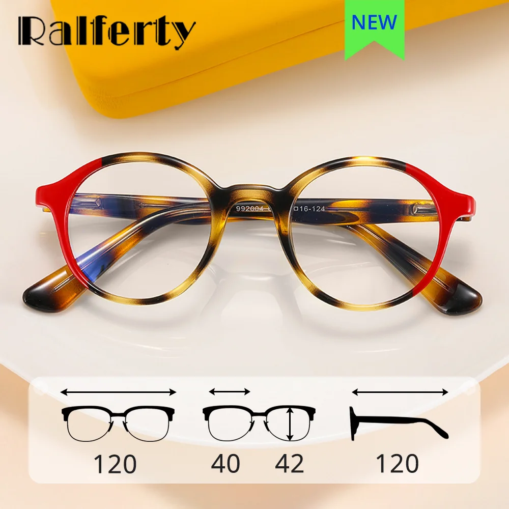 

Ralferty Kids Round Eyeglass Frames Child Girl Vintage Spectacles Frame Anti Blue Light Glasses No Grade Myopia Optic Frame