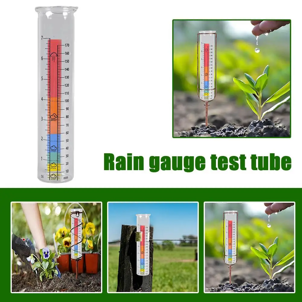 

Цветной измеритель дождя, тестовая трубка из боросиликатного стекла, прозрачный тестер, креативные простые принадлежности, стекло, абажур, сад Gl S3F1