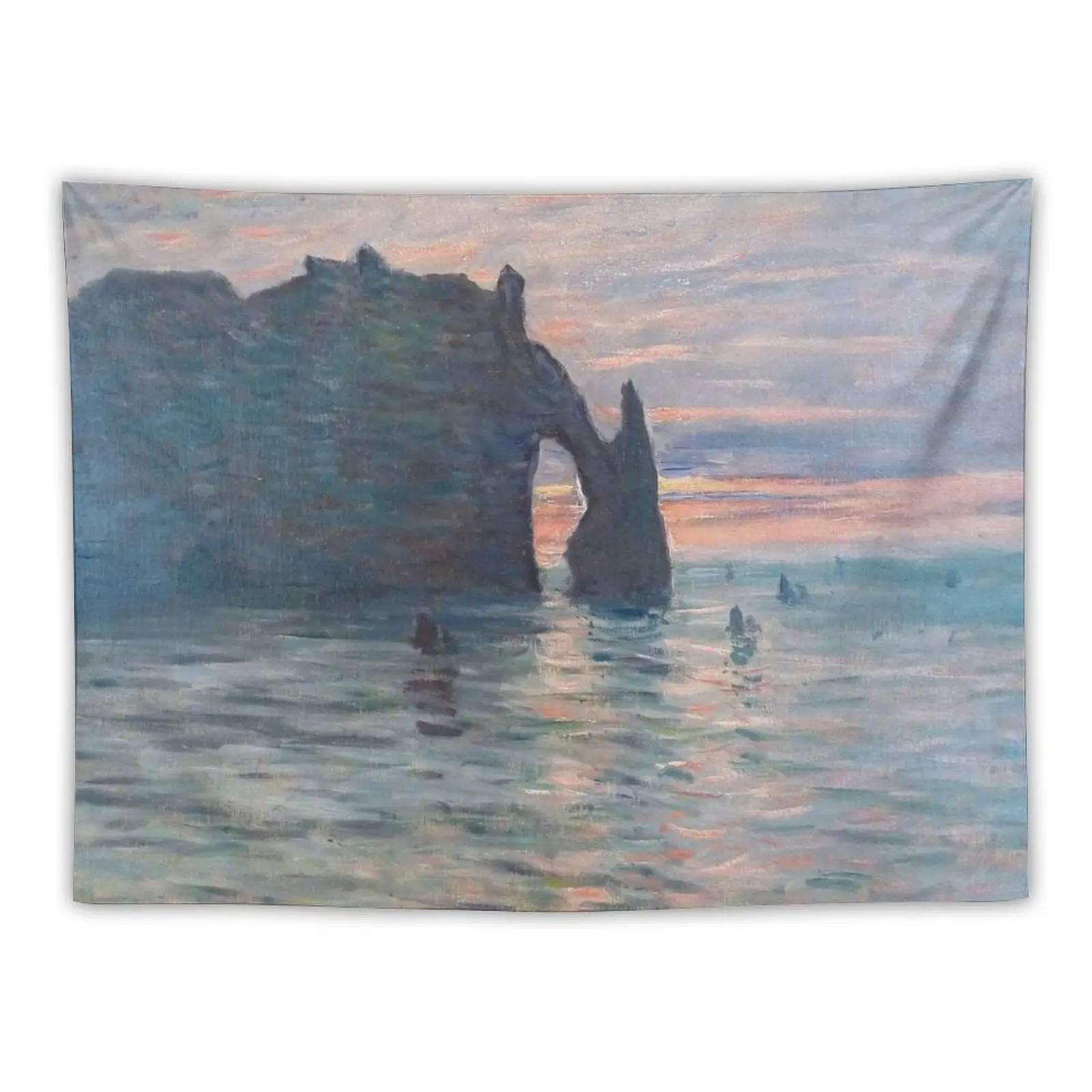 

Claude Monet - Etretat, Cliff of d'Aval, Sunset Tapestry Carpet On The Wall Cute Room Decor Anime Decor Room Decorator Tapestry