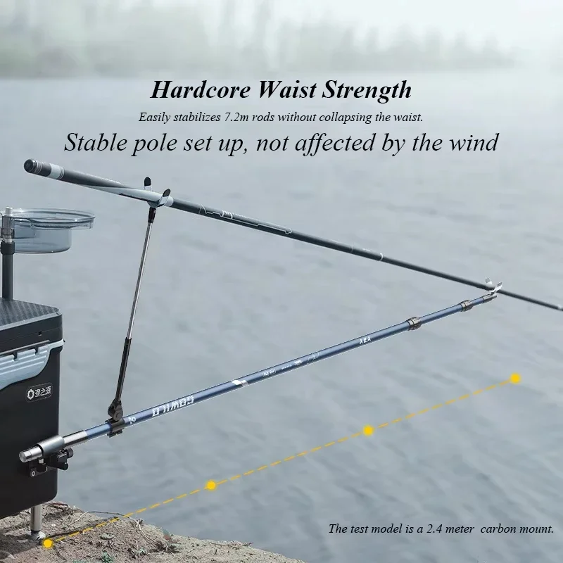 1.8/2.1/2.4/2.7/3.0m Carbon Materials Fishing Rod Holder Turret Bracket Ground Support Bracket Telescopic Hand Rod Rack
