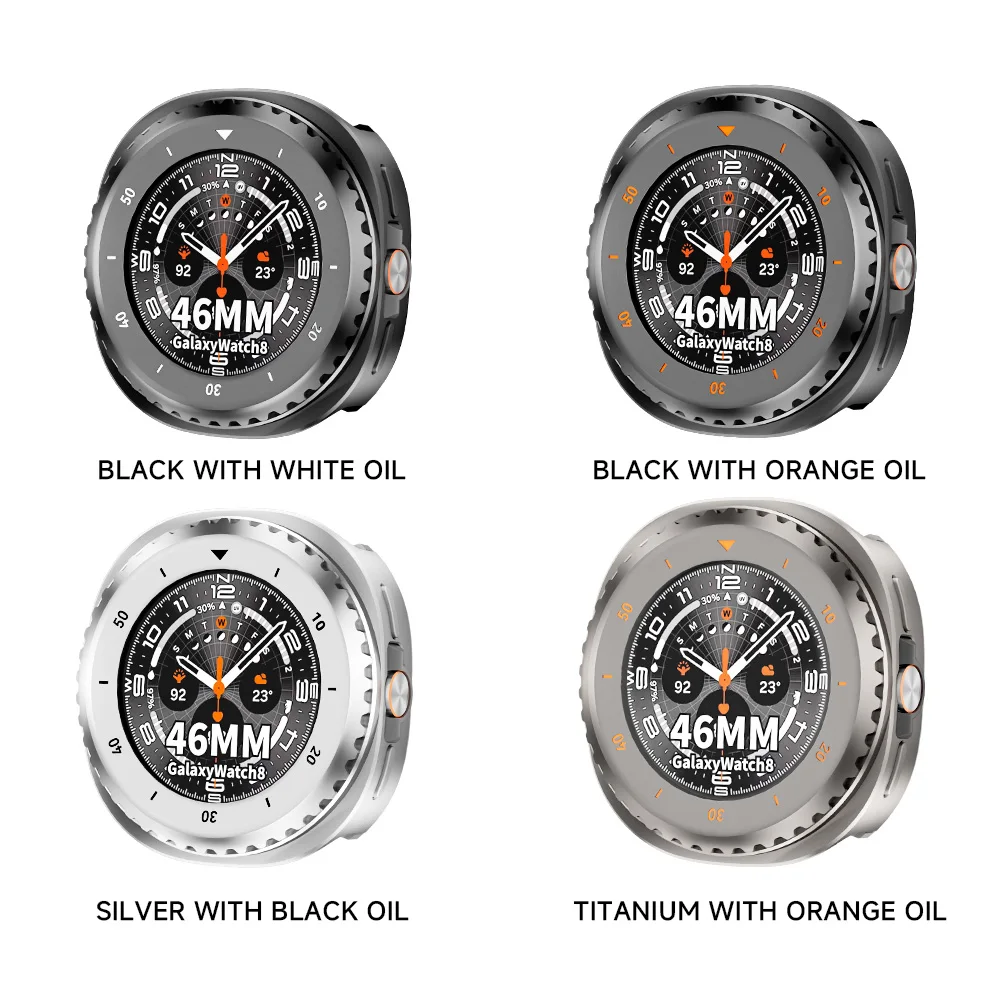 Premium Alloy Protective Cover for Galaxy Watch 8 Classic - Scratch-Resistant Hard Frame with Time Scale