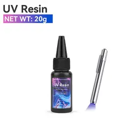 High - Transparency Fast - Drying UV Epoxy Resin Glue for DIY Jewelry and Crafting - 20g/30g/50g (20g set)