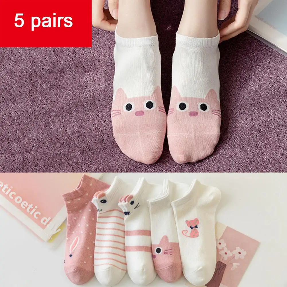 

Five Pairs Women's Mid Length Socks In Autumn And Winter Fresh Flowers Middle Ins Student Waisted Japanese Korean New Trend H3J4