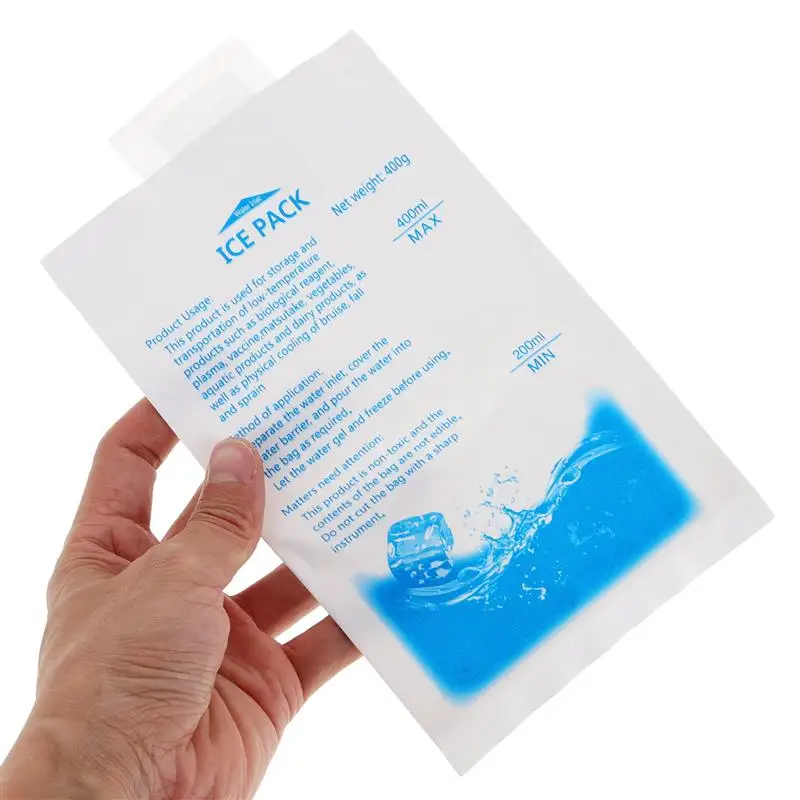 Ice Pack 30pcs 400ml Reusable Water Injection Icing Cooler Bag Drinks Refrigerate Food Keep Fresh Gel Dry Ice Pack