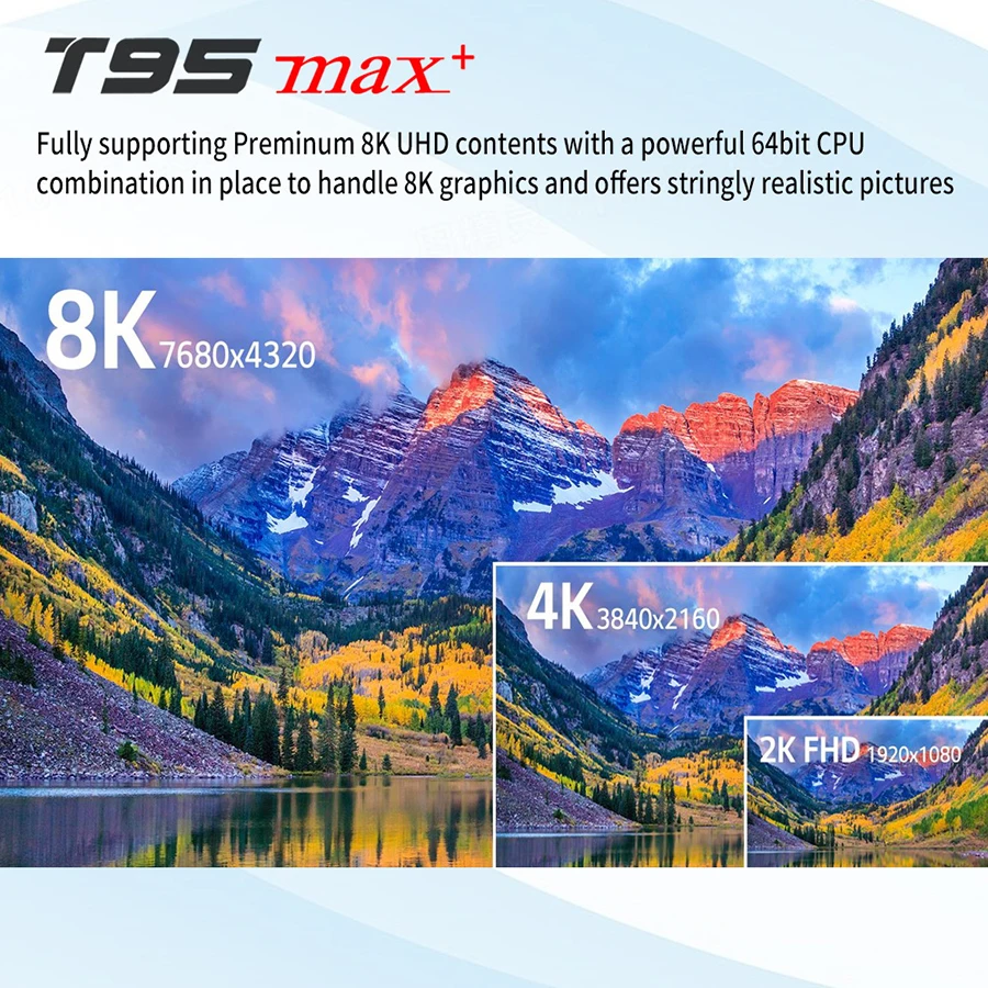 T95 MAX Plus Smart TV Box Android 9.0 Amlogic S905X3 4GB 64GB Wifi USB3.0 1080P H.265 4K 60fps Media Player,smart tv box,tv box,streaming media player