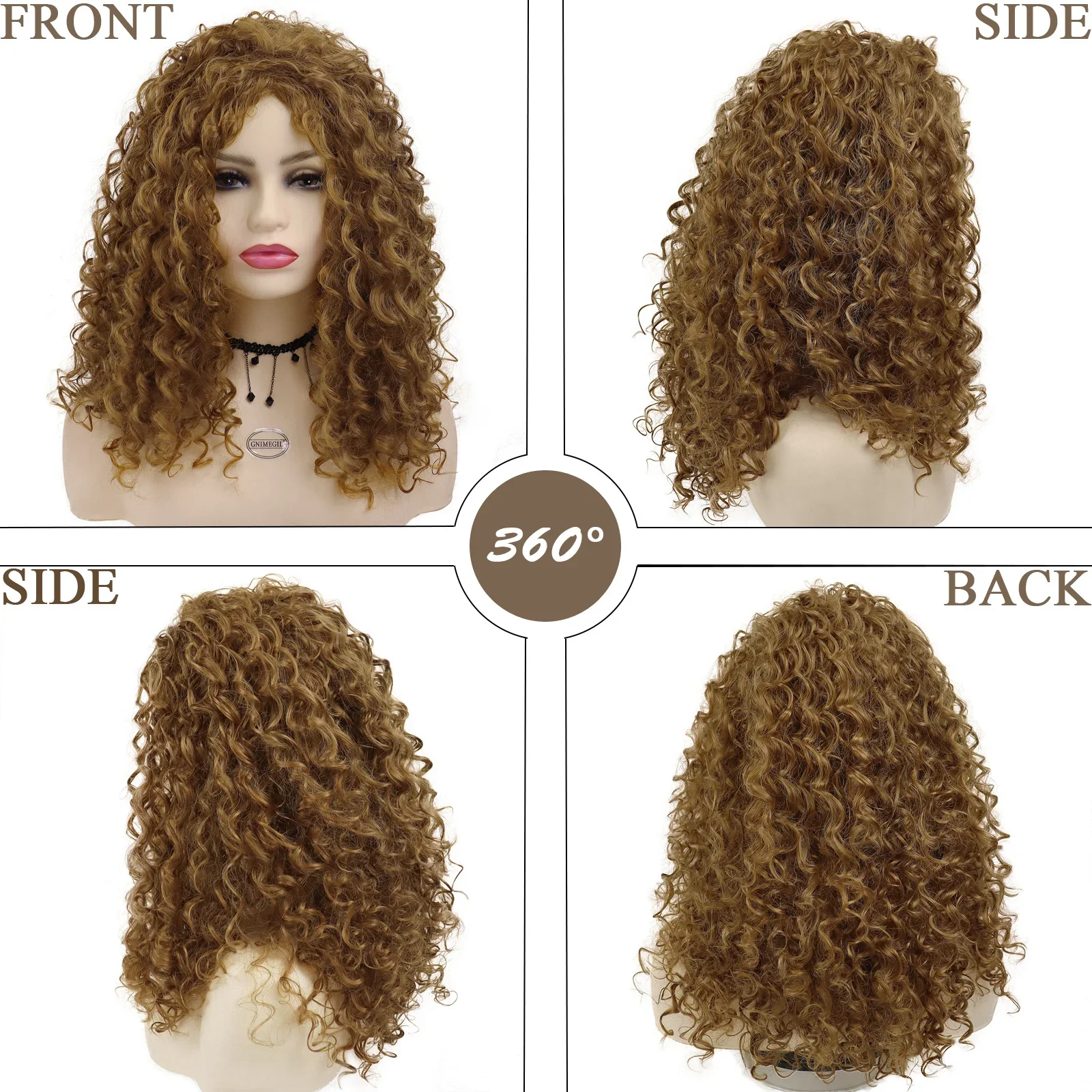 Synthetic Ginger Color Wig Long Curly Wigs for Women Soft Thick Wig Deep Wave Afro Female Hair Costume Party synthetic wig