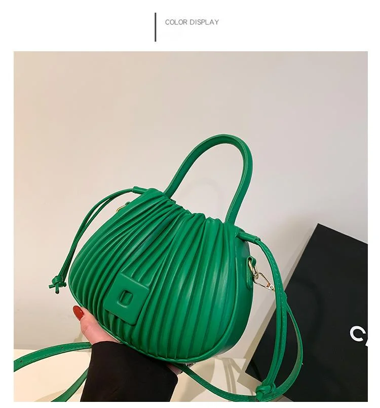 Borsa a secchiello plissettata da donna borsa a tracolla versatile_voghion.com