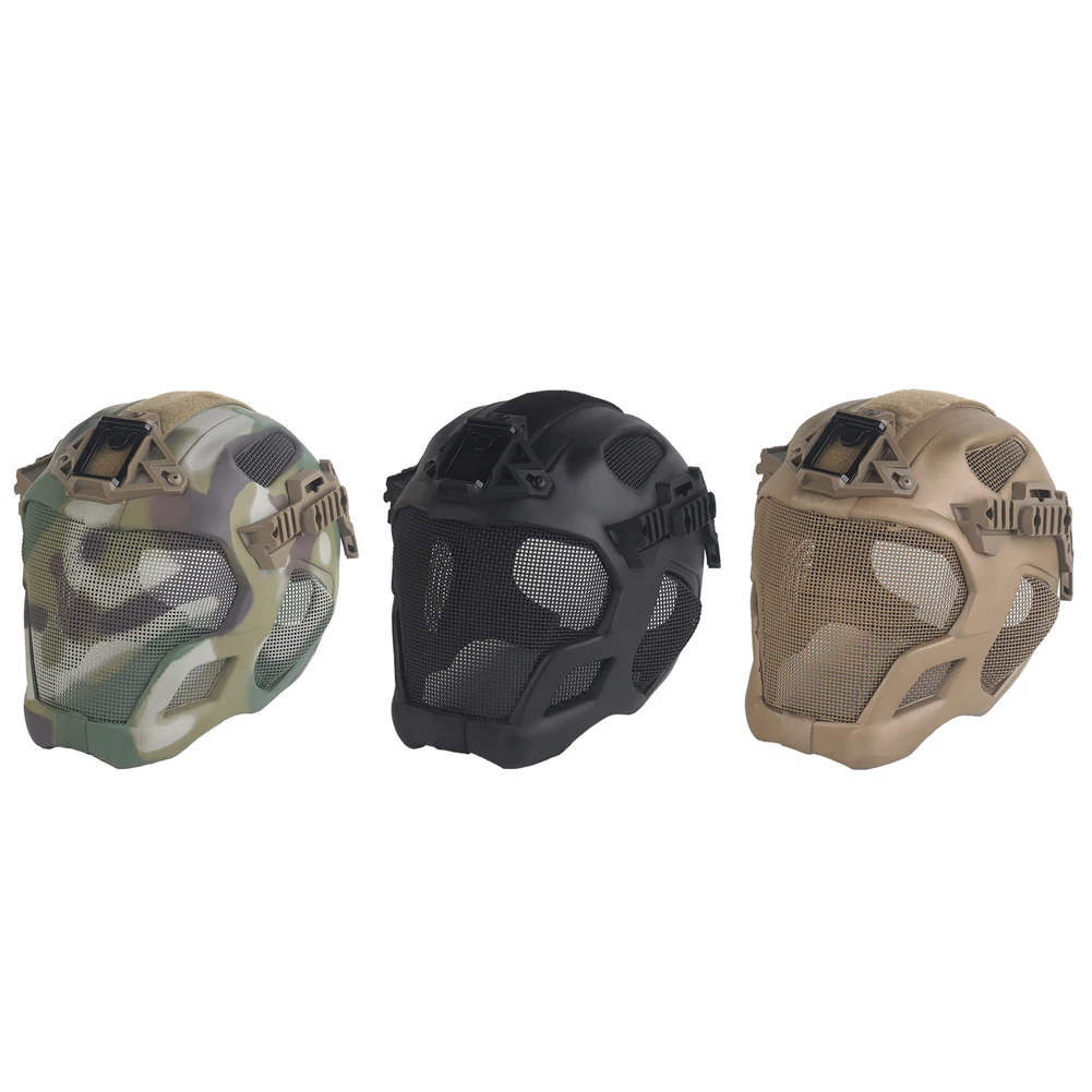 Tactical Full Protection Helmet Militar Hunting Airsoft Paintball CS Steel Mesh Safety Face Mask EVA Lightweight Punk Cosplay