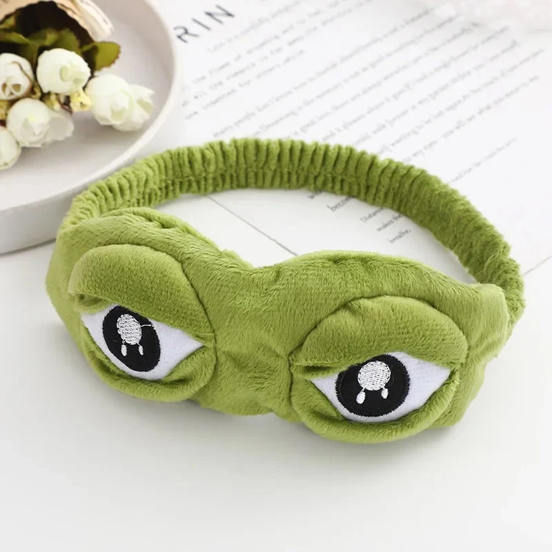Description Picture 3 of itemSad Frog Sleep Mask Eyeshade Plush Eye Cover Travel Relax Gift Blindfold Cute Patches Cartoon Sleeping Mask for Kid Adult