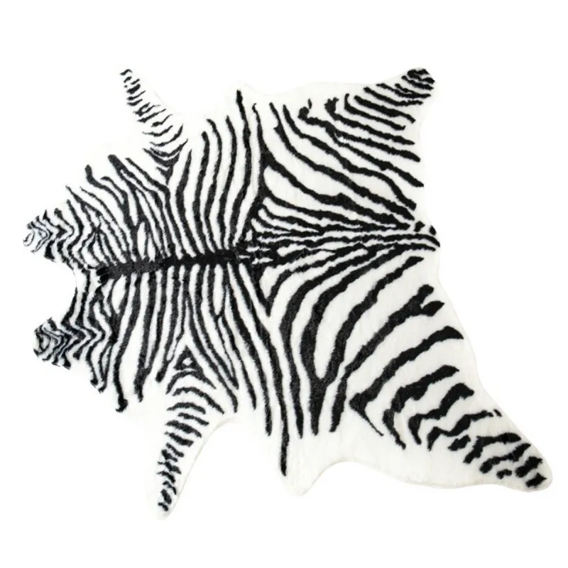 Imitation Animal Skin Carpet Non-slip Cow Zebra Striped Area Rugs and Carpets For Home Living Room Bedroom Floor Mat 5