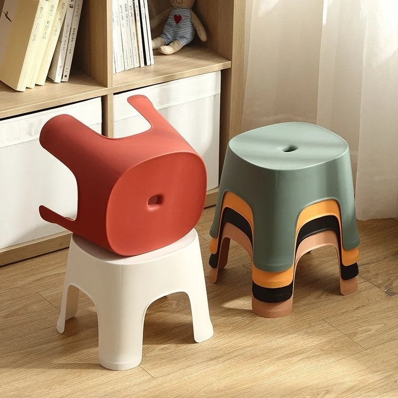 Creative Thicken Plastic Stools Living Room Non-slip Bath Bench Children Step Stool Changing Shoes Stool Kids Furniture Toys