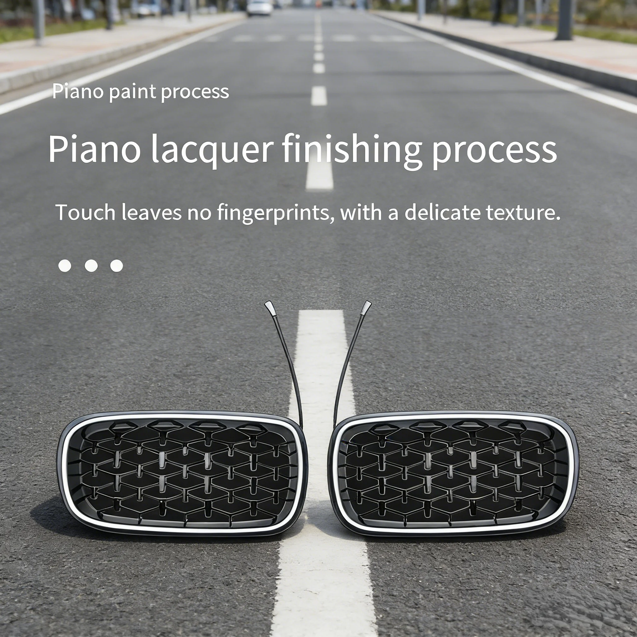 2014년부터 2018년까지 BMW X5 F15 X6 F16 M 스포츠 듀얼 더블 라인 교체용 전면 LED 그릴 라이트 레이싱 그릴 (글로스 블랙 ABS)