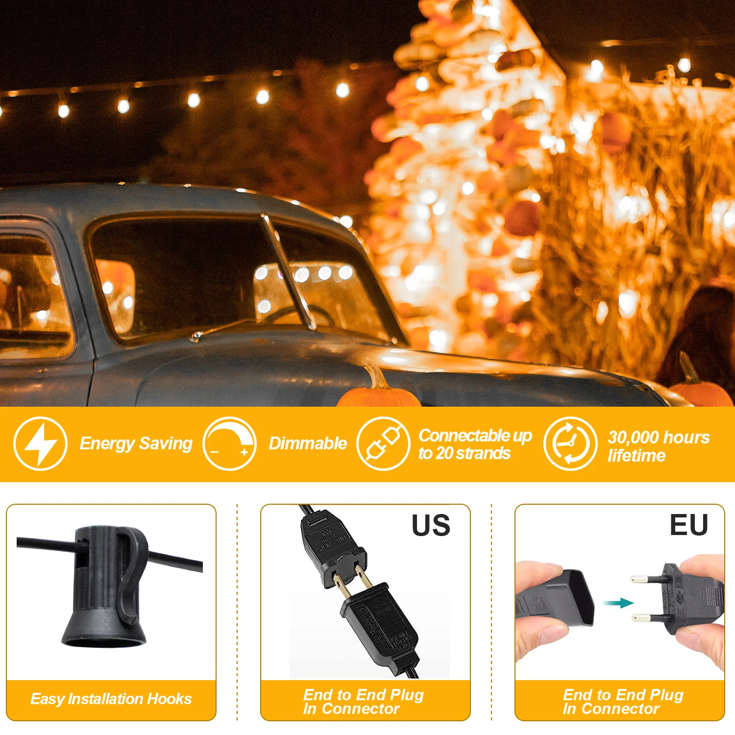 Amber String Lights - Bodugi amber string lights