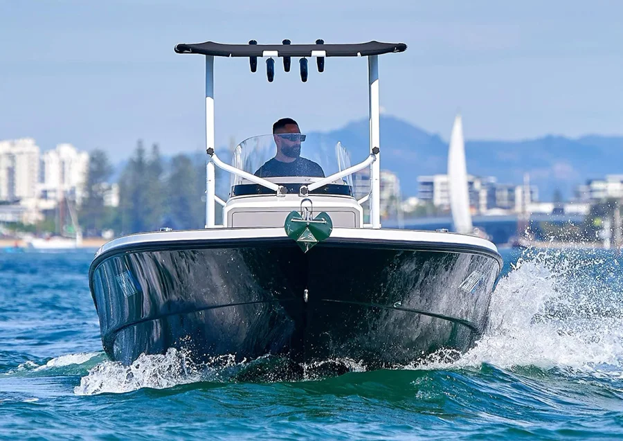 Dolphin Pro4 Extra Wide T Top with Black canopy, Fit Up to 57in Console For Large Boat