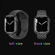 

Carbon Fiber Pattern Watch Band For Apple Watch Strap 45mm 40mm 38/42mm for iWatch 7 6 5 4 3 SE Generation Replacement Band 44mm