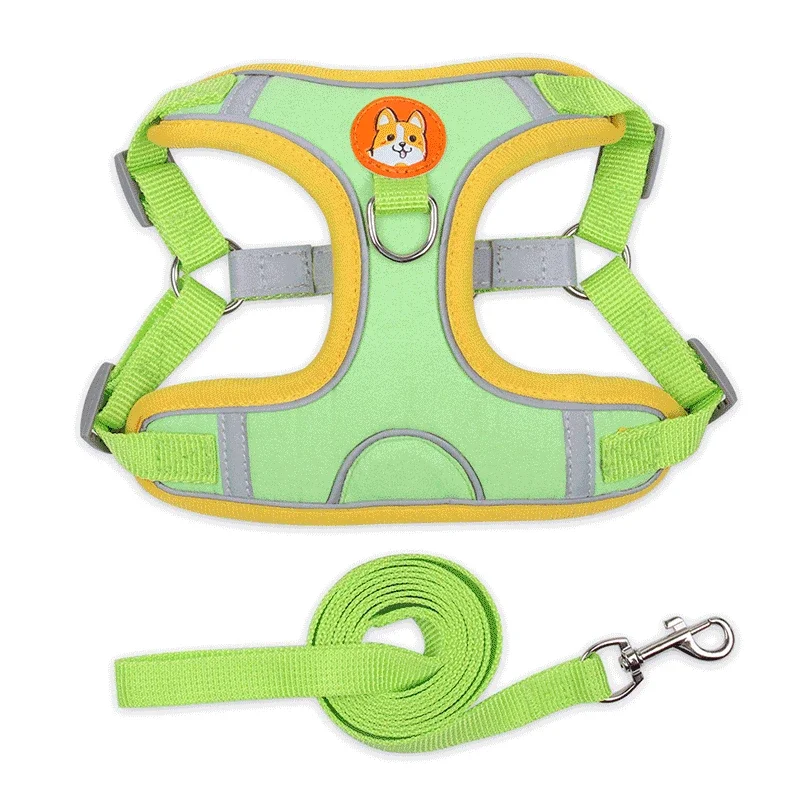 Dogs Adjustable Harness Leash Set for Small Medium Dogs Harness Vest Reflective Puppy Chest Strap Pet Walking Outdoor Supplies pet harness leash set pet harness set pet leash set